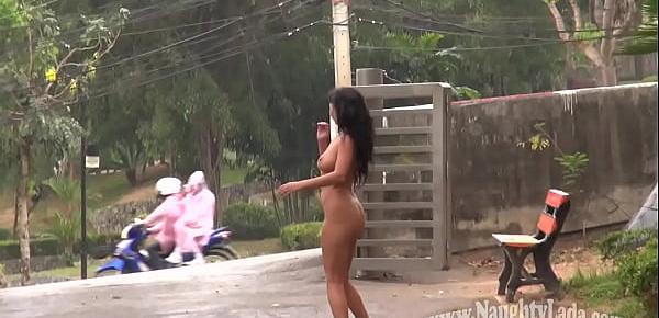  Walking nude in the rain